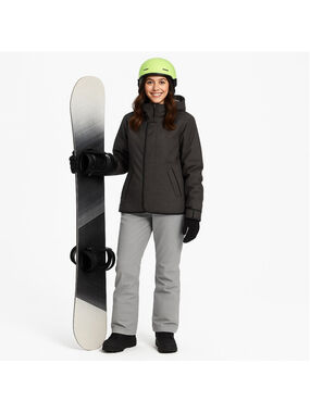 Burton Women’s Jet Set Insulated Snowboard Ski Jacket Gray Black Plaid Size L